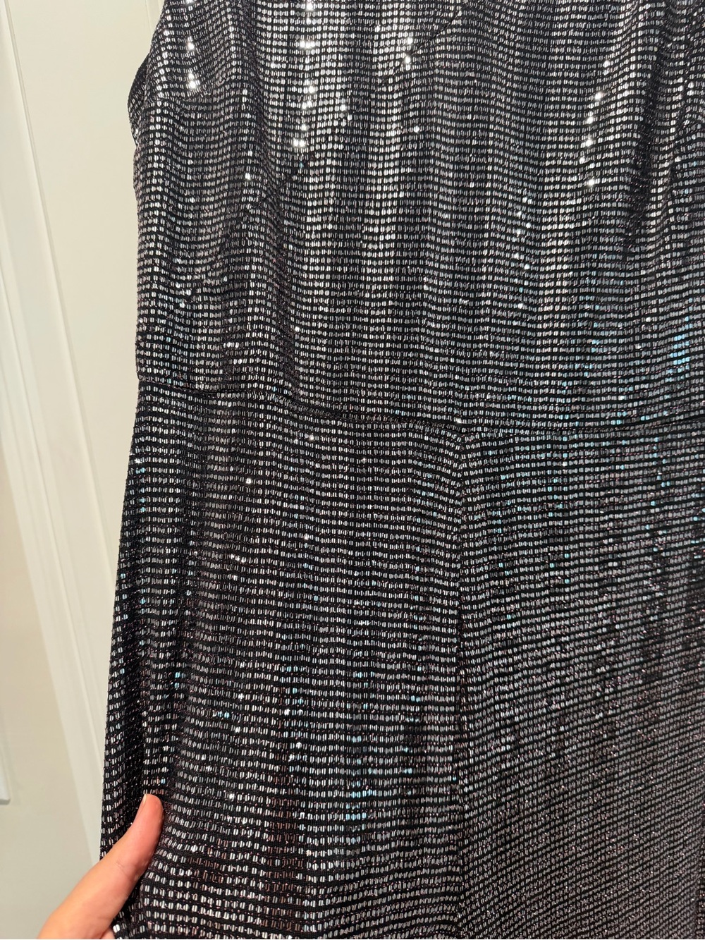 Sparkle-Effect Black Sequin Jumpsuit